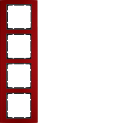 10143012 Plaque de recouvrement 4 poste,  B.3, Alu rouge/anthracite mat,  aluminium anodisé