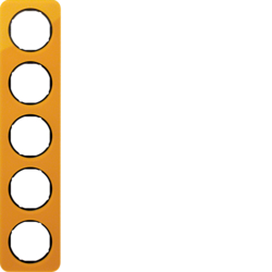 10152334 Plaque de recouvrement 5 postes,  R.1, orange transparent/noir bril., acrylique
