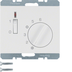 20307109 Thermostat,  contact normalement fermé, avec enjoliveur,  K.1, blanc polaire bril.