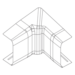 Product Drawing 13 x 24 mm, lengte 2,10 m, 1 scheidingsschot Binnenhoek ABS