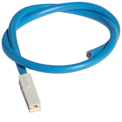 KZ074 Câble de raccordement, 500mm,  bleu,  10mm², avec fiche,  pour Répartiteur multifiche