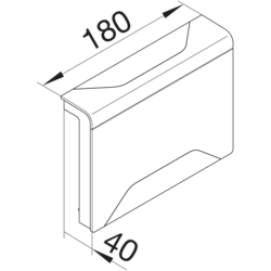 Product Drawing 20 x 115 mm Aftakstuk ABS