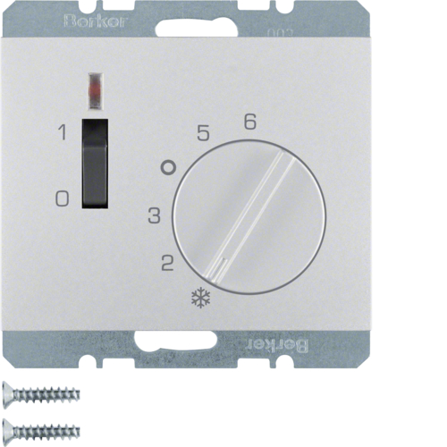 20307103 Thermostat,  contact normalement fermé, avec enjoliveur,  K.5, alu mat,  laqué