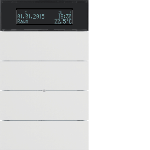75664599 Poussoir sensoriel B.IQ 4 postes avec thermostat,  KNX-B.IQ,  blanc polaire mat