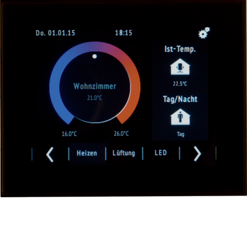 75740101 KNX touch controller met 3,5" touch display inclusief busaankoppelaar